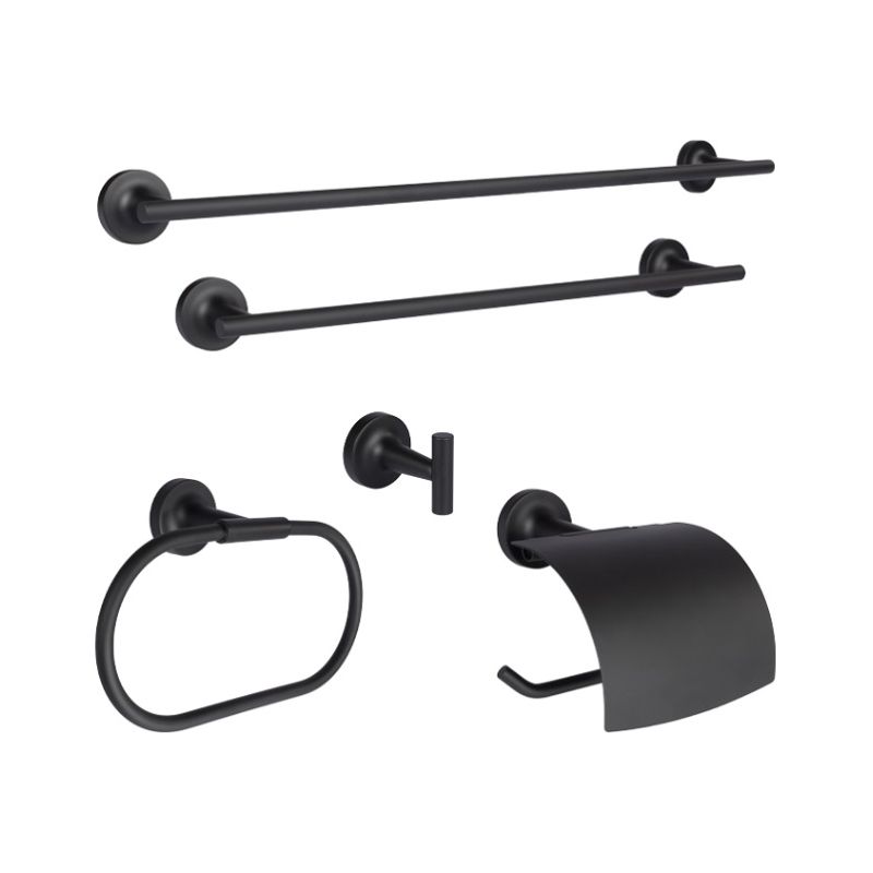 Conjunto Toalheiro 5 Peças Apolo Preto Mate