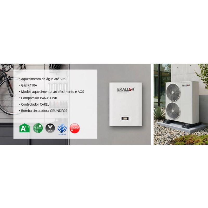 Bomba de Calor Split Inverter Ekallor - 9,6 SP