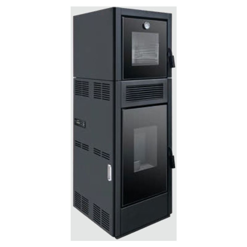Salamandra a Pellets Nápoles com Forno 13 kW Preta Delba
