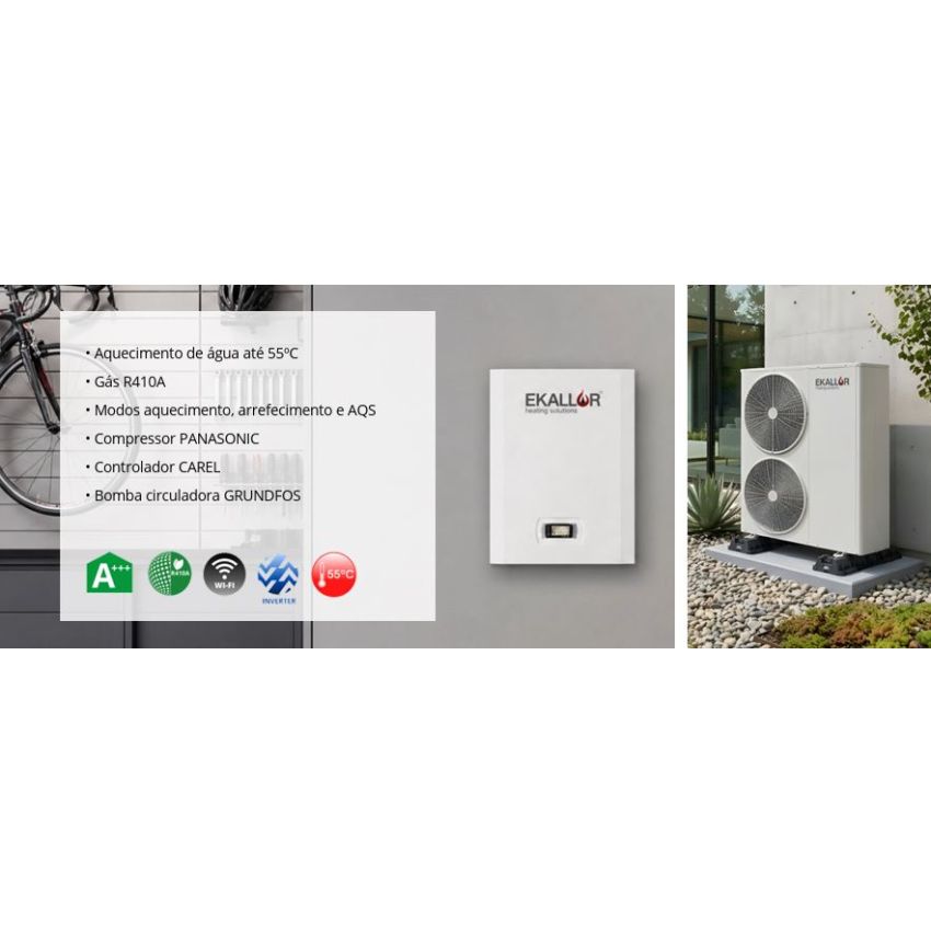 Bomba de Calor Split Inverter Ekallor - 9,6 SP