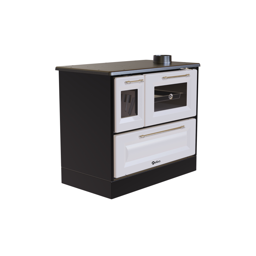 Fogão a Lenha com Forno Boston Preto Delba