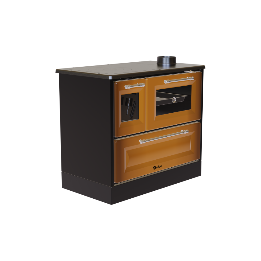 Fogão a Lenha com Forno Boston Preto Delba