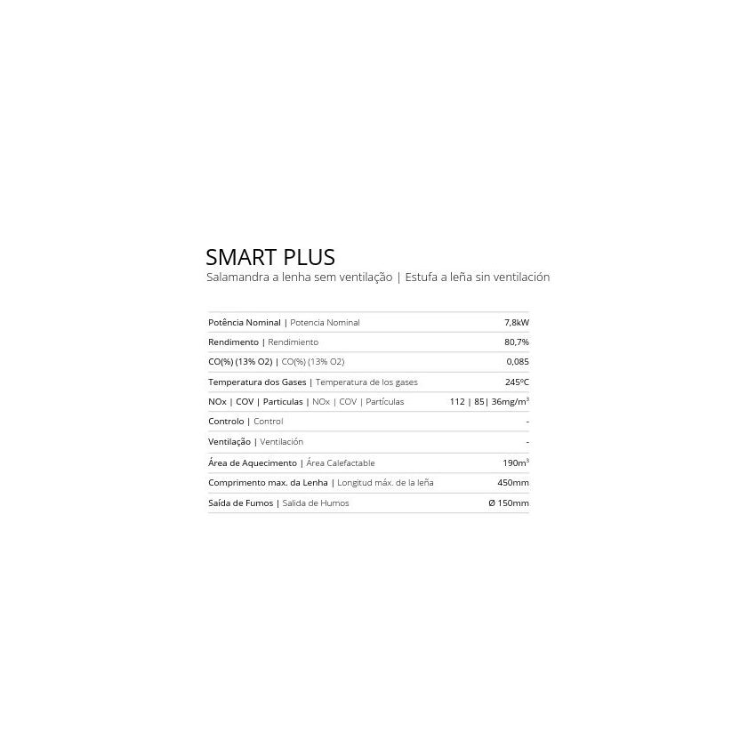 Salamandra a Lenha Sem Ventilação Smart Plus Metlor