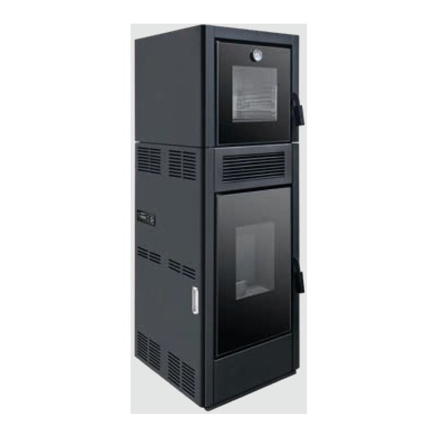 Salamandra a Pellets Nápoles com Forno 13 kW Preta Delba